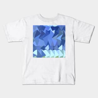 Brandeis Blue Abstract Low Polygon Background Kids T-Shirt